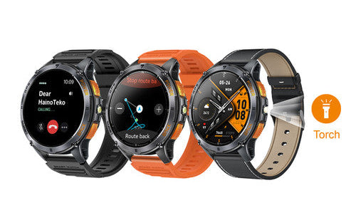 Haino Teko GPS-1 smartwatch 3 interchangeable straps black blue orange