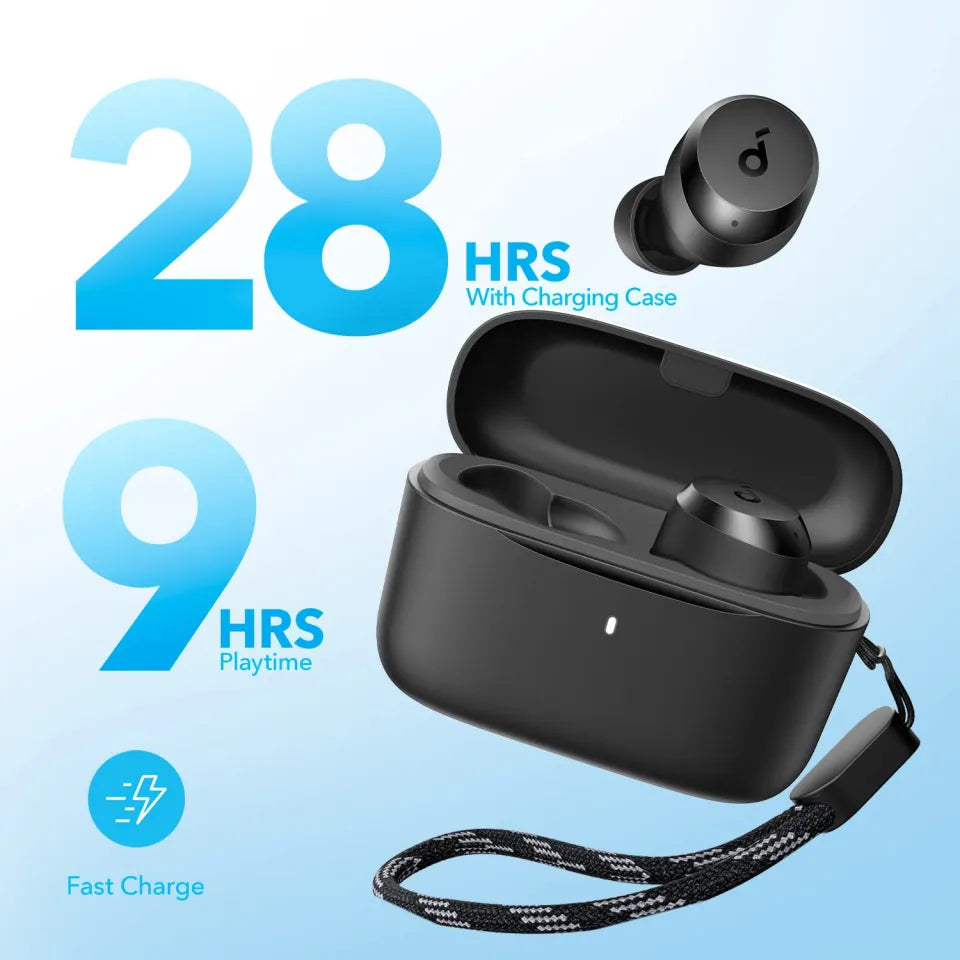 Soundcore A20i charging case open with earbuds inside