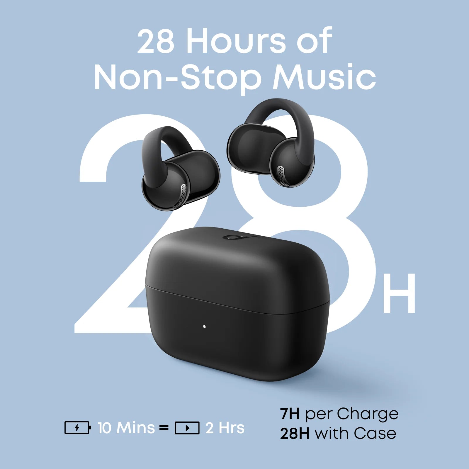 Soundcore C50i charging case open with earbuds inside